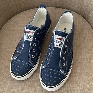 True Religion Laceless Blue Slip-On Sneakers